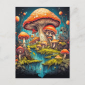 Psychedelische paddenstoelen na middernacht briefkaart (Voorkant)