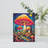 Psychedelische paddenstoelen na middernacht briefkaart (Staand voorkant)