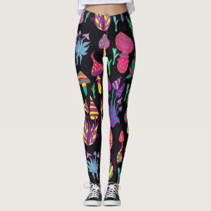 Psychedelische paddenstoelen Rainbow Colors Patroo Leggings