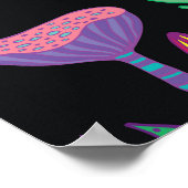 Psychedelische paddenstoelen Rainbow Colors Patroo Poster (Hoek)