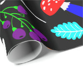 Psychedelische paddenstoelen retro bloemig cadeaupapier (Rol Hoek)