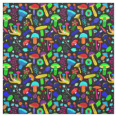 Psychedelische paddenstoelen retro bloemig stof (Swatch)
