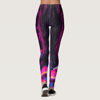 Psychedelische paddenstoelenbos Leggings - Trippy 