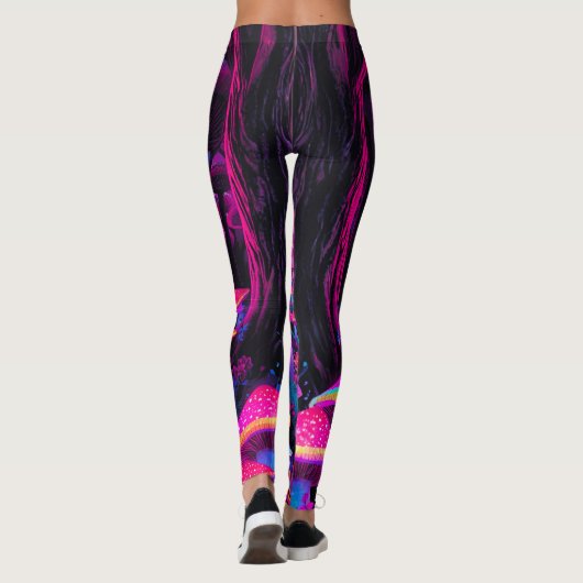 Psychedelische paddenstoelenbos Leggings - Trippy  (Achterkant)