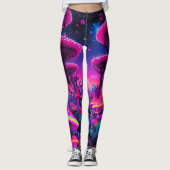 Psychedelische paddenstoelenbos Leggings - Trippy  (Voorkant)