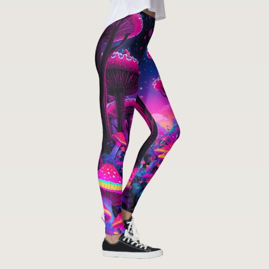 Psychedelische paddenstoelenbos Leggings - Trippy (Rechts)