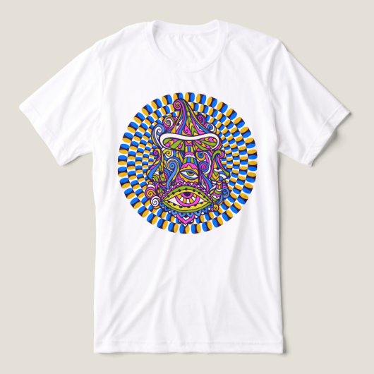 Psychedelische paddenstoelenwerveling Unisex-T-shi Tri-Blend Shirt (Design voorkant)