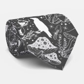 Psychedelische Paddestoel Patroon 2DB.BW.b D Grijs Stropdas (Opgerold)