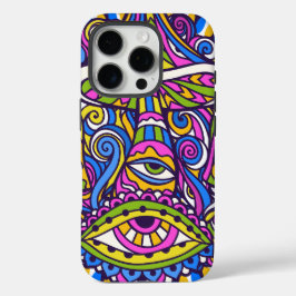 Psychedelische Paddestoel Swirl iPhone 16 Hoesje