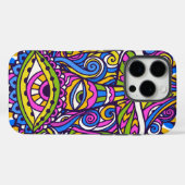 Psychedelische Paddestoel Swirl iPhone 16 Hoesje (Achterkant (horizontaal))