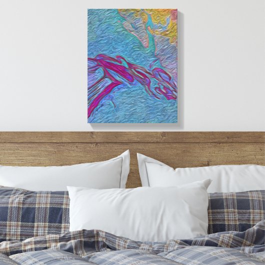 Psychedelische paden canvas afdruk (Insitu (Slaapkamer))