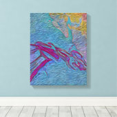 Psychedelische paden canvas afdruk (Insitu (Houten vloer))