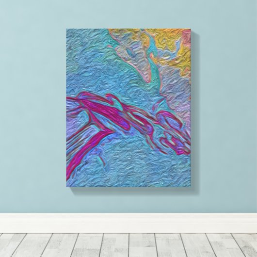 Psychedelische paden canvas afdruk (Insitu (Houten vloer))