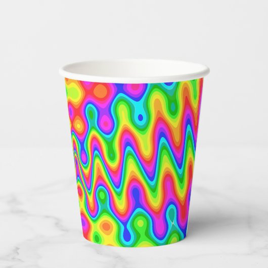Psychedelische papierbekertjes papieren bekers (Achterkant)