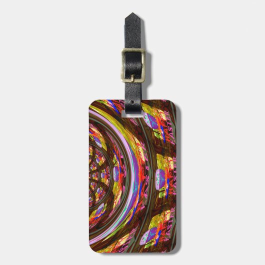 Psychedelische Pasen Kaleidoscoop Art Print Bagagelabel (Voorkant verticaal)