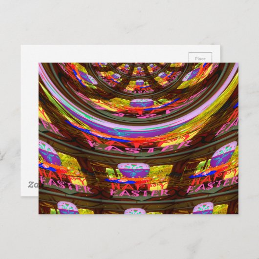 Psychedelische Pasen Kaleidoscoop Art Print Briefkaart (Voorkant / Achterkant)