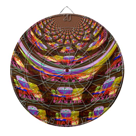 Psychedelische Pasen Kaleidoscoop Art Print Dartbord (Voorkant)