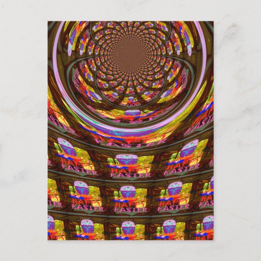 Psychedelische Pasen Kaleidoscoop Art Print Feestdagenkaart (Voorkant)