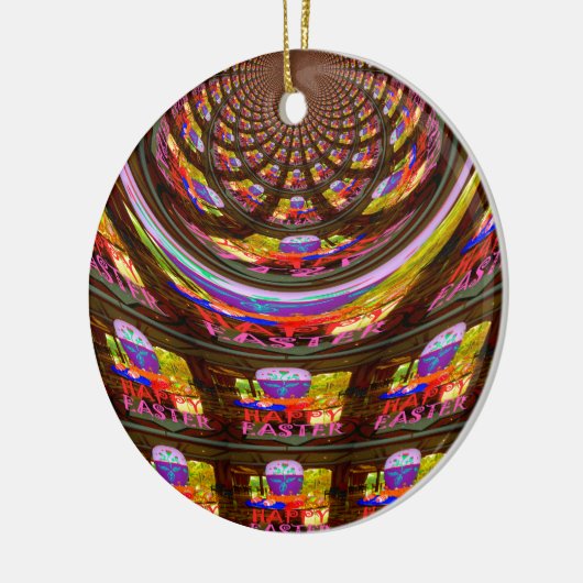 Psychedelische Pasen Kaleidoscoop Art Print Keramisch Ornament (Links)