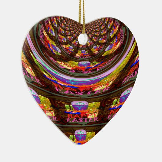 Psychedelische Pasen Kaleidoscoop Art Print Keramisch Ornament (Rechts)