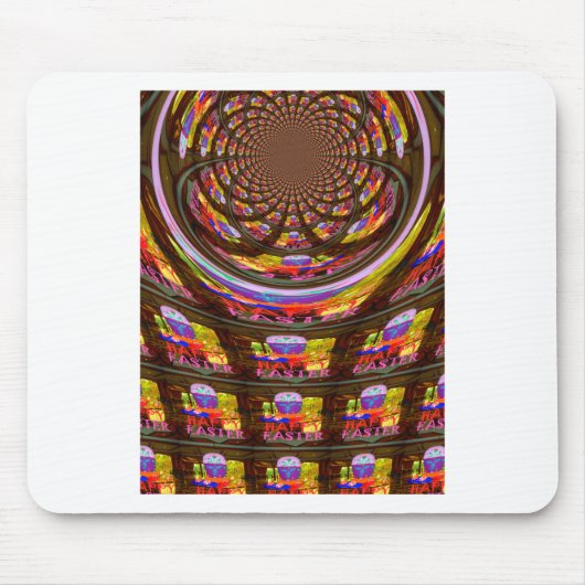 Psychedelische Pasen Kaleidoscoop Art Print Muismat (Voorkant)