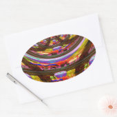 Psychedelische Pasen Kaleidoscoop Art Print Ovale Sticker (Envelop)