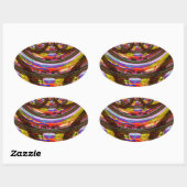 Psychedelische Pasen Kaleidoscoop Art Print Ovale Sticker (Vel)