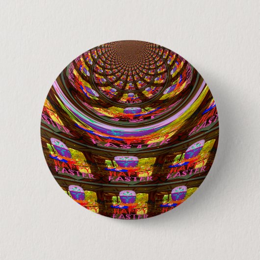 Psychedelische Pasen Kaleidoscoop Art Print Ronde Button 5,7 Cm (Voorkant)