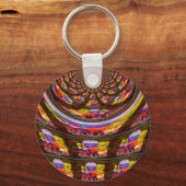 Psychedelische Pasen Kaleidoscoop Art Print Sleutelhanger (Voorkant)