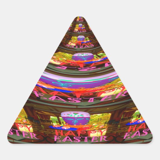 Psychedelische Pasen Kaleidoscoop Art Print Sticker (Voorkant)