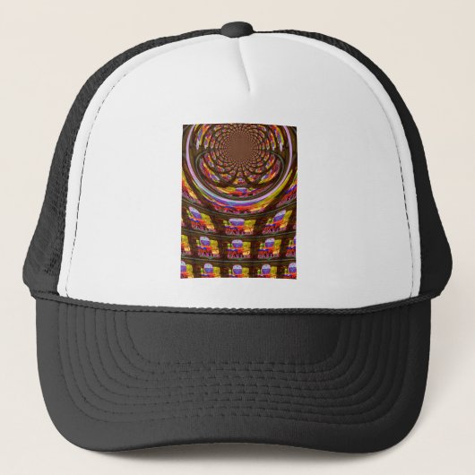 Psychedelische Pasen Kaleidoscoop Art Print Trucker Pet (Voorkant)