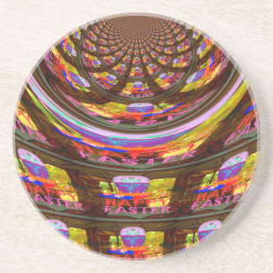 Psychedelische Pasen Kaleidoscoop Art Print Zandsteen Onderzetter