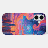 Psychedelische pastel sky cityscape telefoonhoesje Case-Mate iPhone case (Achterkant (horizontaal))