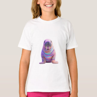 Psychedelische Pastel Tie-Dye Walrus Kinderen T-shirt