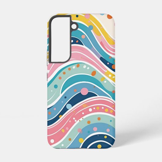 psychedelische pastelregenbooggolf samsung galaxy hoesje (Achterkant)