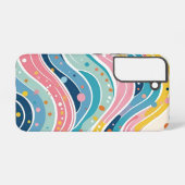 psychedelische pastelregenbooggolf samsung galaxy hoesje (Achterkant horizontaal)