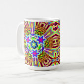 Psychedelische Patroon 3X6 Koffiemok (Voorkant links)
