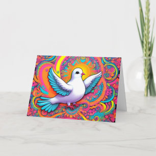 Psychedelische Peace Dove Gevouwen Wenskaart Kaart