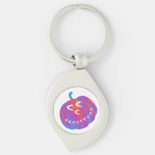Psychedelische pompoen hart Sleutelhanger