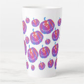 Psychedelische pompoen patch harten latte Mok (Voorkant)