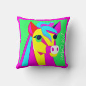 Psychedelische Pony op kinderkamer Kussen (Achterkant)