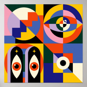 Psychedelische Pop abstractie Poster