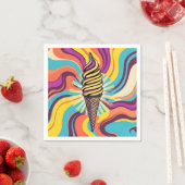 Psychedelische Pop Art Ijsje Servet (Insitu)