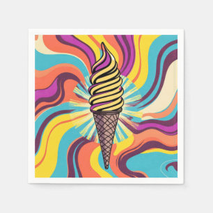 Psychedelische Pop Art Ijsje Servet