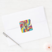Psychedelische Pop Art Ijsje Vierkante Sticker (Envelop)