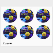Psychedelische pop blokplaat ronde sticker (Vel)