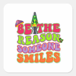 PSYCHEDELISCHE POSITIEVE LAVA LAMP HIPPIE PADDesto Vierkante Sticker