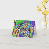 Psychedelische Pug #4 Blank Note Kaart (Gele Bloem)