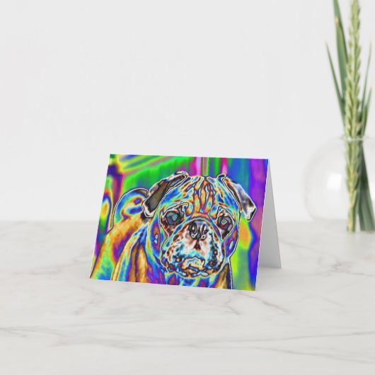 Psychedelische Pug #4 Blank Note Kaart (Voorkant)