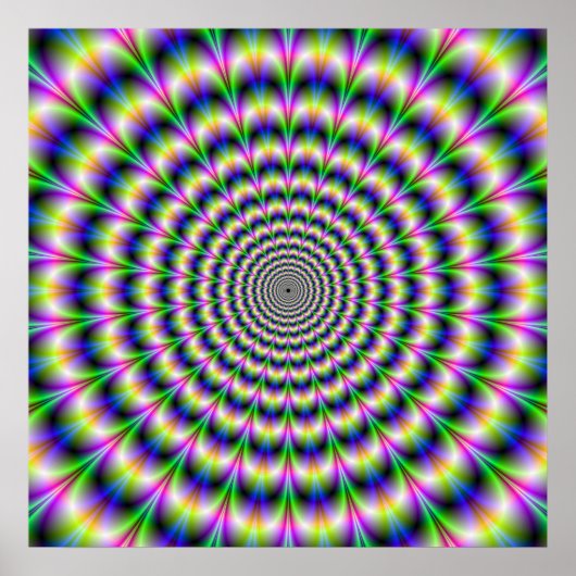Psychedelische puls in Paars en groen Poster (Voorkant)